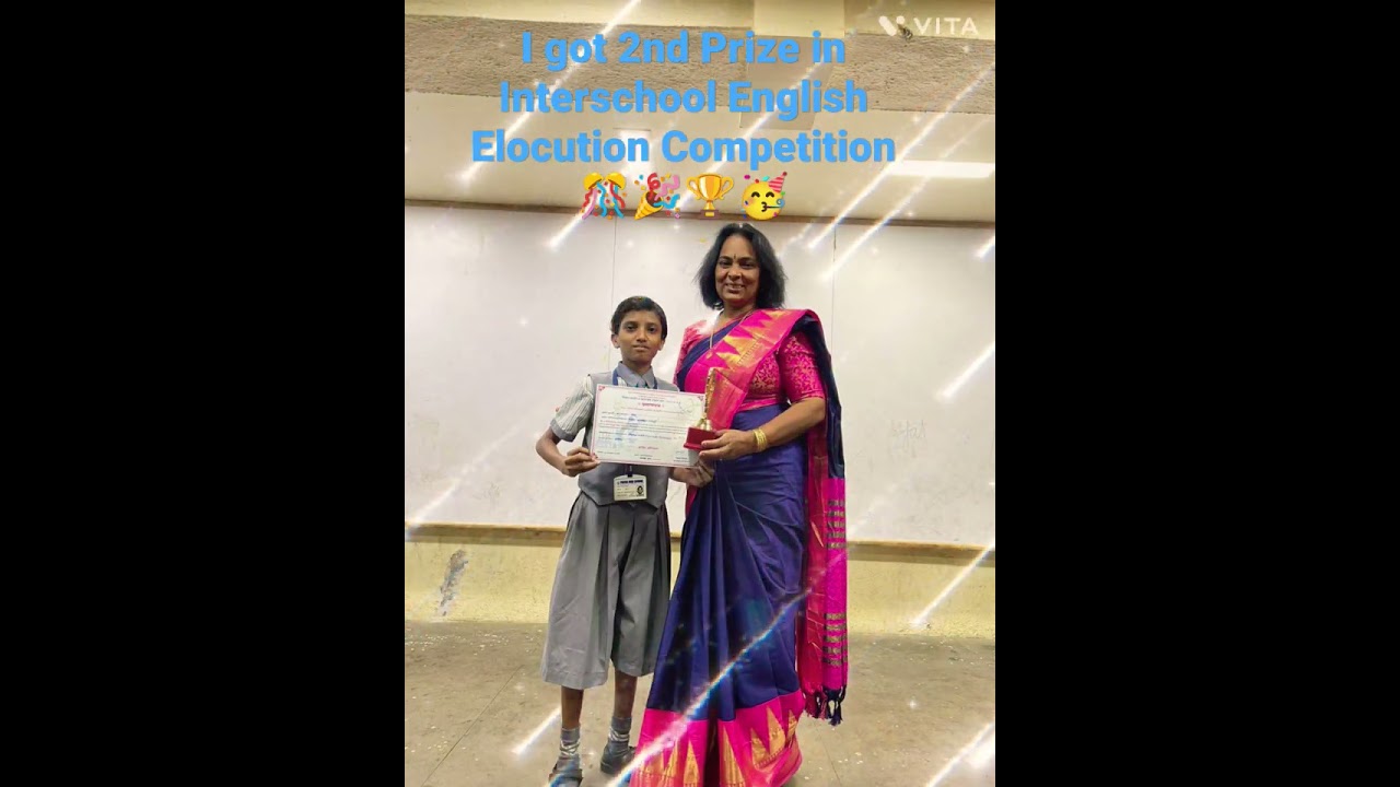 I got 2nd Prize in Interschool English Elocution Competition 🎊🎉🏆🥳 | #shorts #prize #elocution