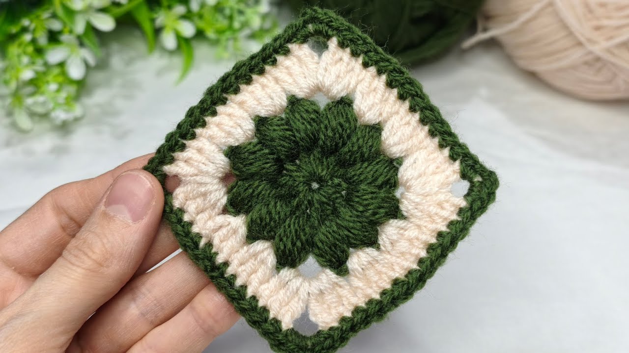 Excellent ❗ crochet square motif pattern ❣️ #crochet #knitting #motifyapımı #tığişi 