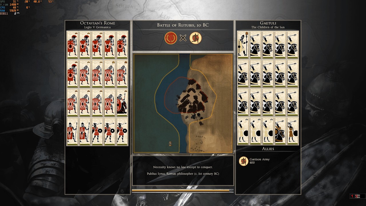 Rome 2 Legio V Germanica Against Numedian African Horse Archers What Happens then Will Rome Win ?