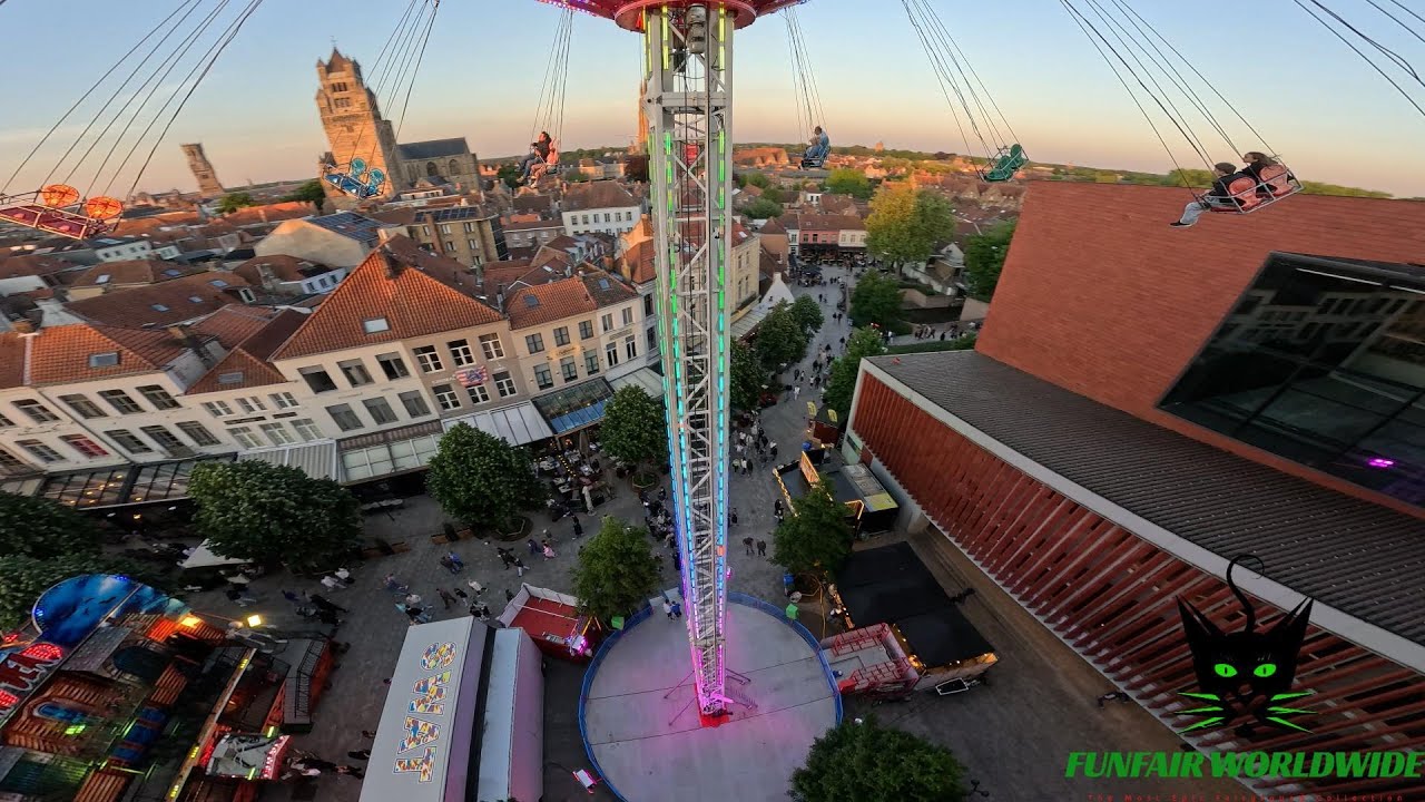 Sky Flyer Ride: Conquer the HEROES TOWER Onride POV at Brugse Meifoor 2025 🇧🇪