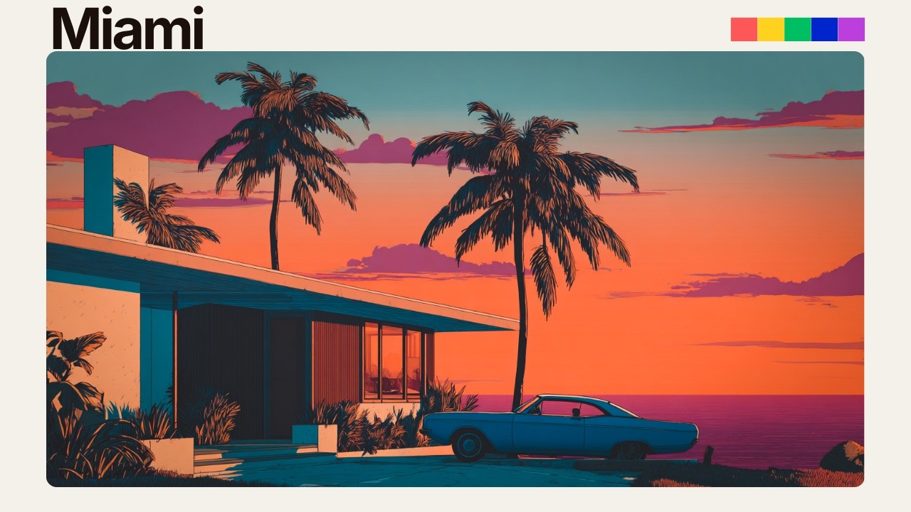 Jazz House Mix | (Miami Dusk Reverie) 80s Retro Aesthetic | Chill House & Summer Grooves