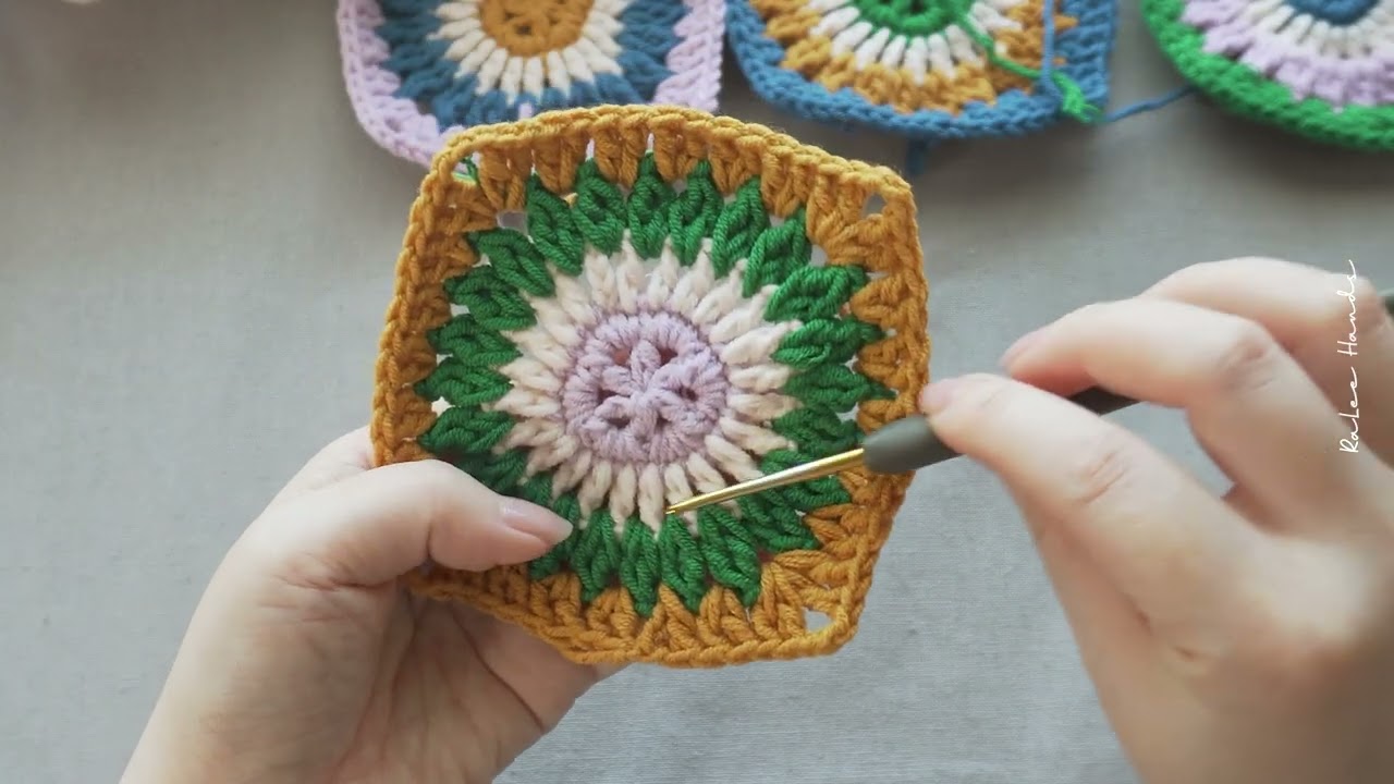 [코바늘] 레트로컬러의 모티브 / CROCHET RETRO MOTIF,