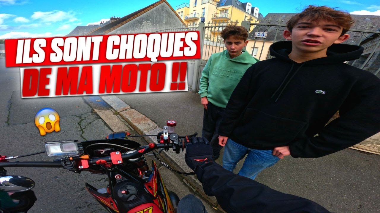 Je croise 2 jeunes en 50cc, ils sont choqu&eacute;s de la moto ! (il en tremble😲)