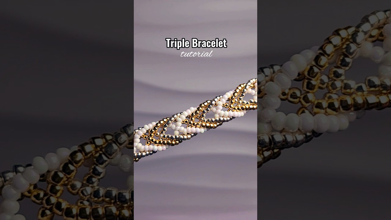 triple bracelet #diy #tutorial #beadedjewelry #preppy