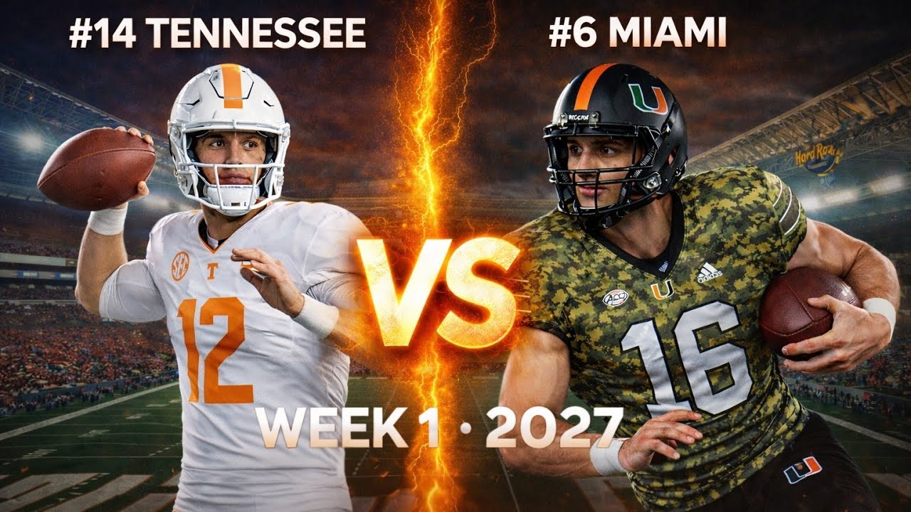 #14 Tennessee at #6 Miami Week 1 2027