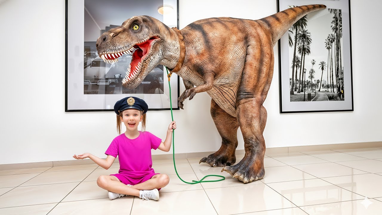Утреннее динобезумие! 🩷🦕 Стефи заботится о малышах динозаврах