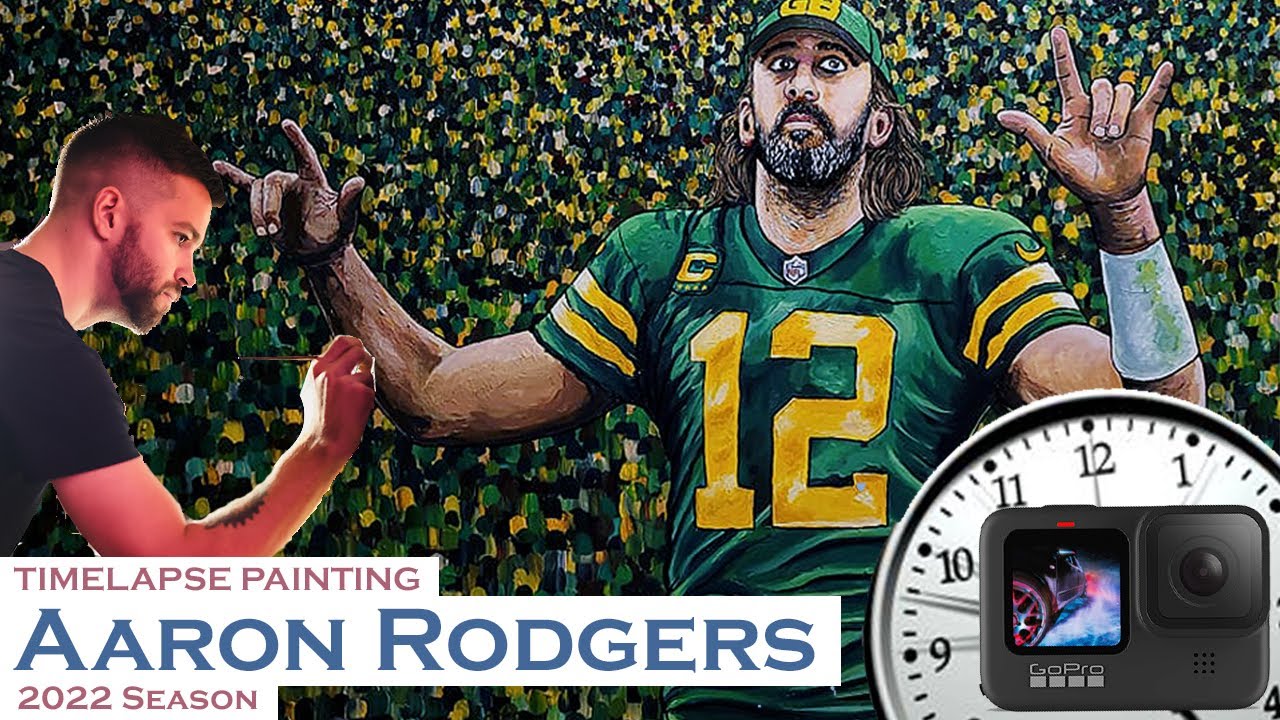 Aaron Rodgers The Journey. Timelapse Painting by Artist Brad Geers
