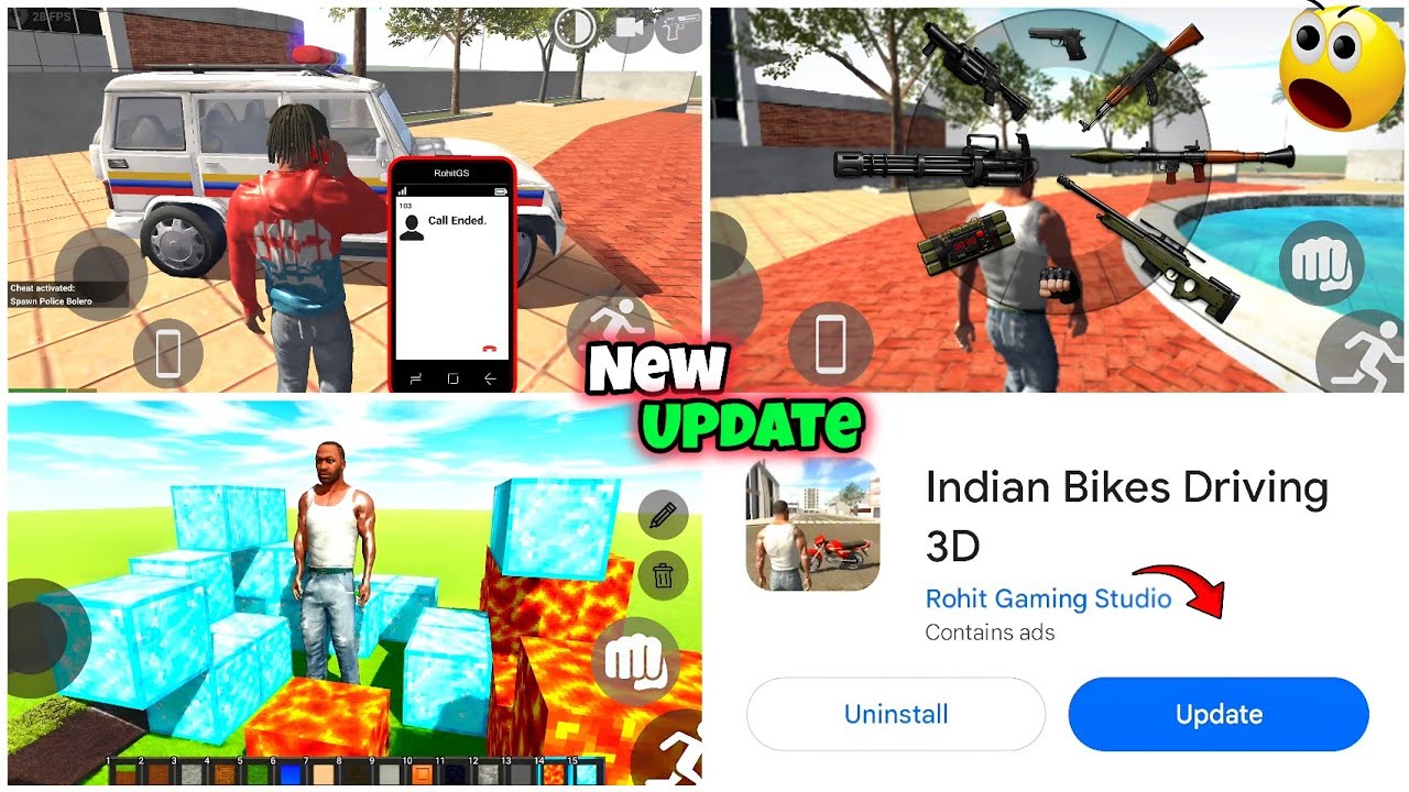 New Gun Add in Indian Bikes Driving 3D | New Update Bolero Police Car Cheat Code |All New Cheat Code