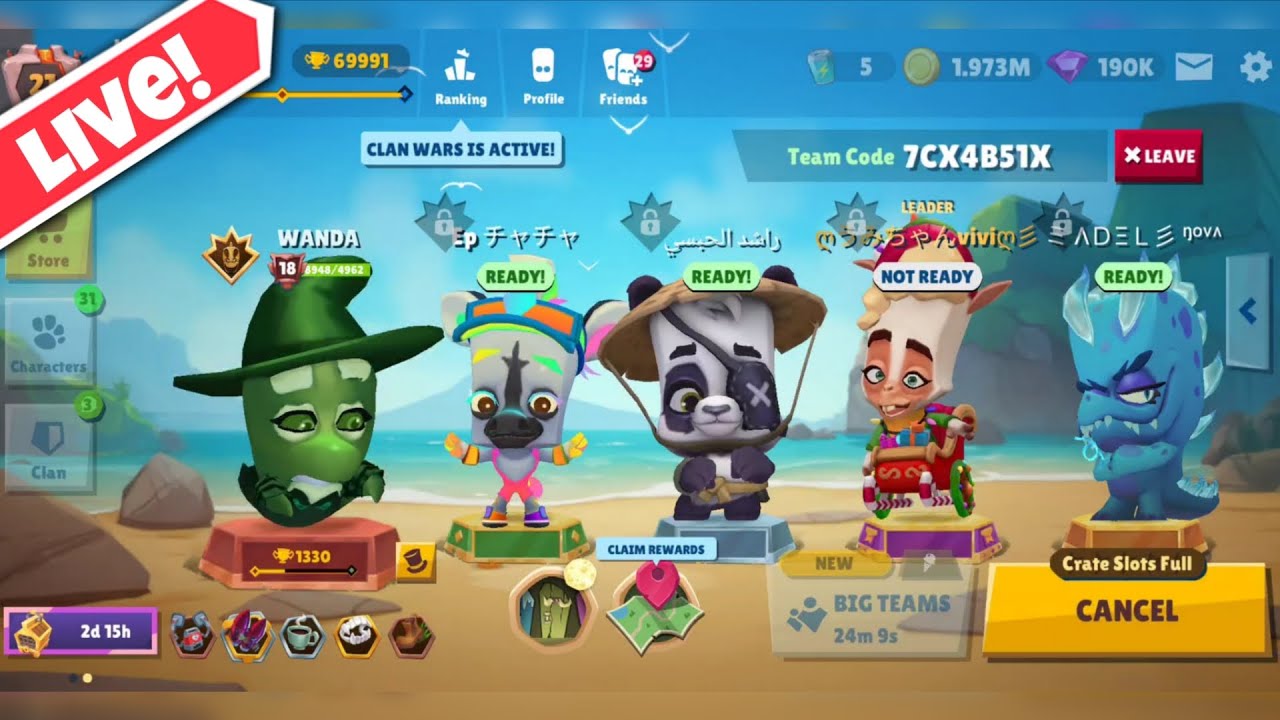 Pushing Trophies With Only Dercy Rubie Rocky Frank 🔥 LIVE Zooba Grind!