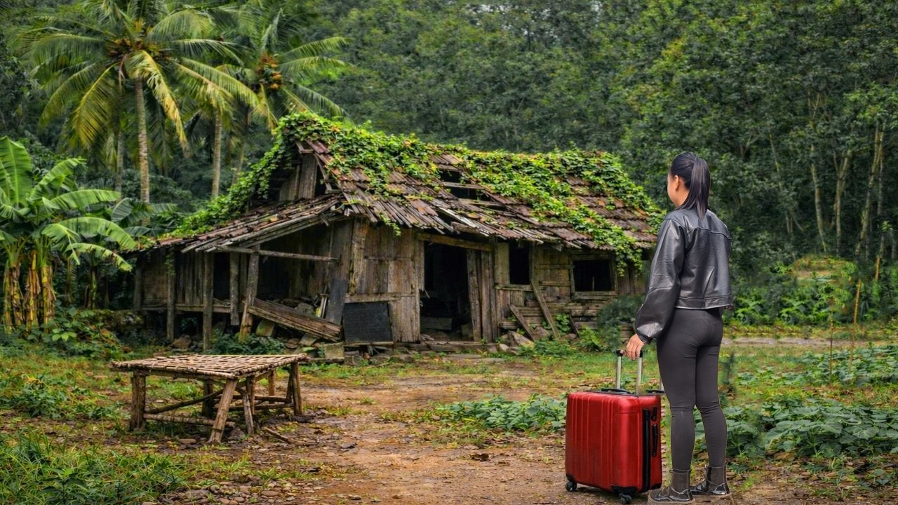 The girl left the city to live independently in the forest, raising livestock and farming.
