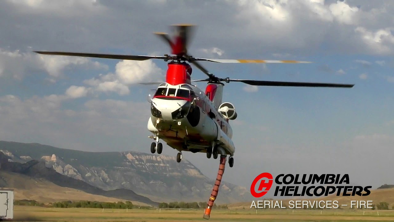 Columbia Helicopters Aerial Firefighting Chinook Helicopter Model 234 LR Water Drop