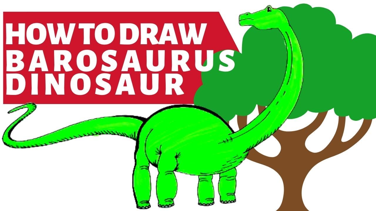 How to Draw Barosaurus | Dinosaur Drawing Easy