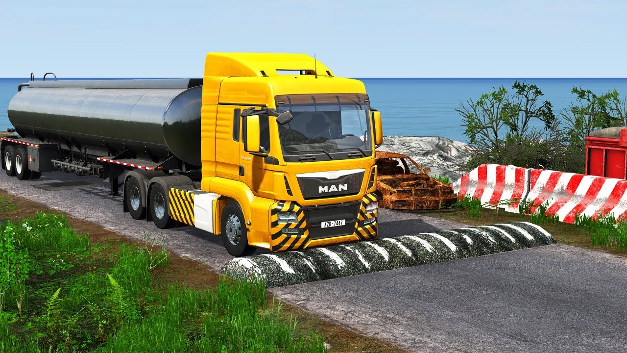 TRUCKS VS SPEEDBUMPS | BeamNG Drive #1