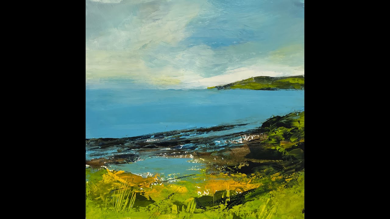 Painting a rocky shoreline in acrylics