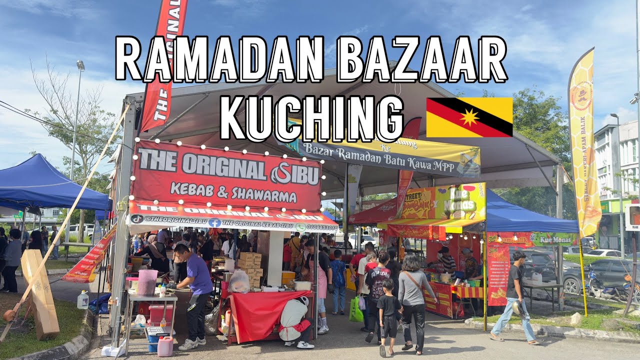 Massive Kuching Ramadan Bazaar 2025 | Must-Try Street Food & Drinks! 🇲🇾