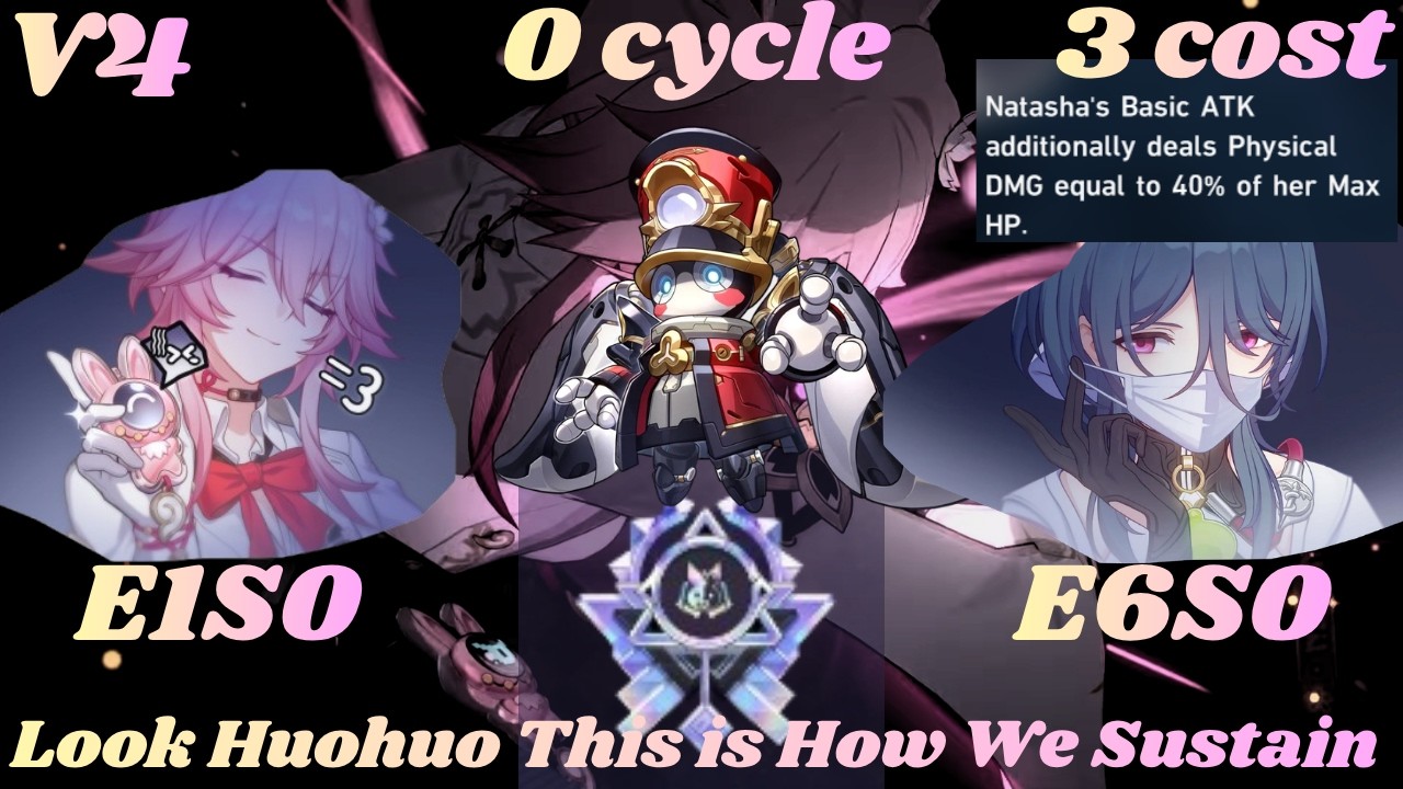 [HSR 4.2v4] Huohuo Heal So Bad I Bring Back The OG Sustain! Evanescia x Natasha 3cost 0 cycle KingAA