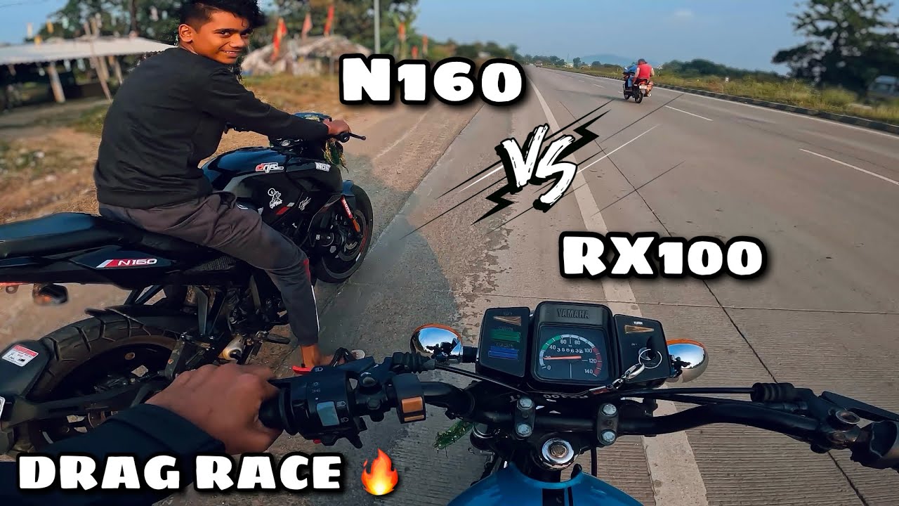 Yamaha Rx100 vs Pulsar N160 Drag Race || Power of 2 stroke
