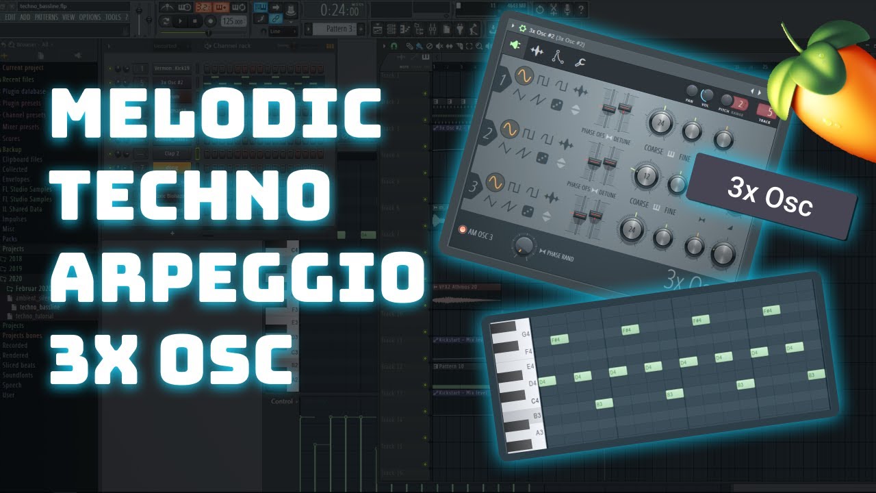 How To Melodic Techno Arpeggios With 3x OSC Stock Plugin || FL Studio 12