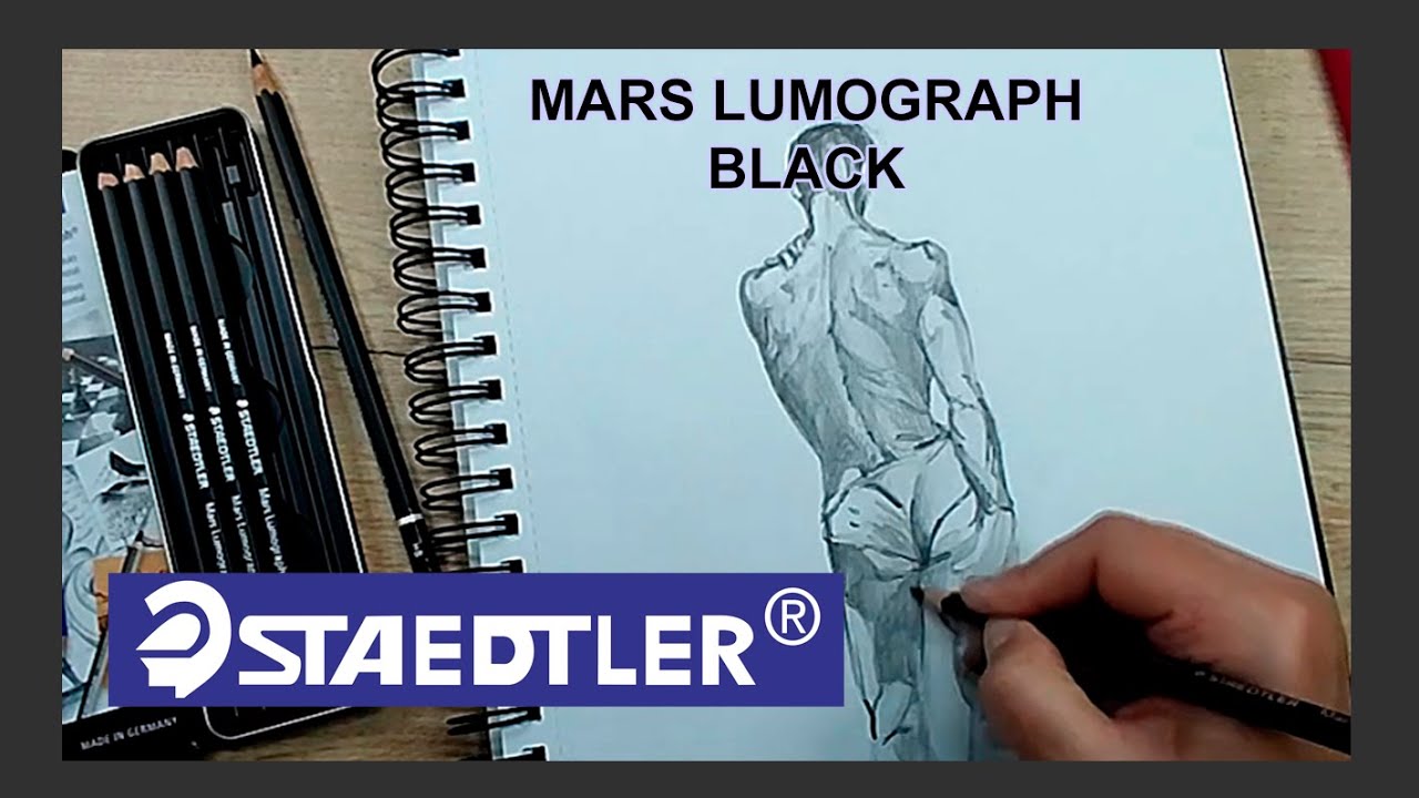 Staedtler Mars Lumograph BLACK Lápices de grafito, mates y negros intensos