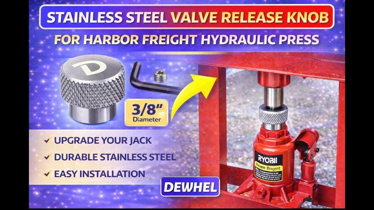 DEWHEL Stainless Steel Valve Release Knob Review 🔧⚙️ | Harbor Freight Hydraulic Press Upgrade