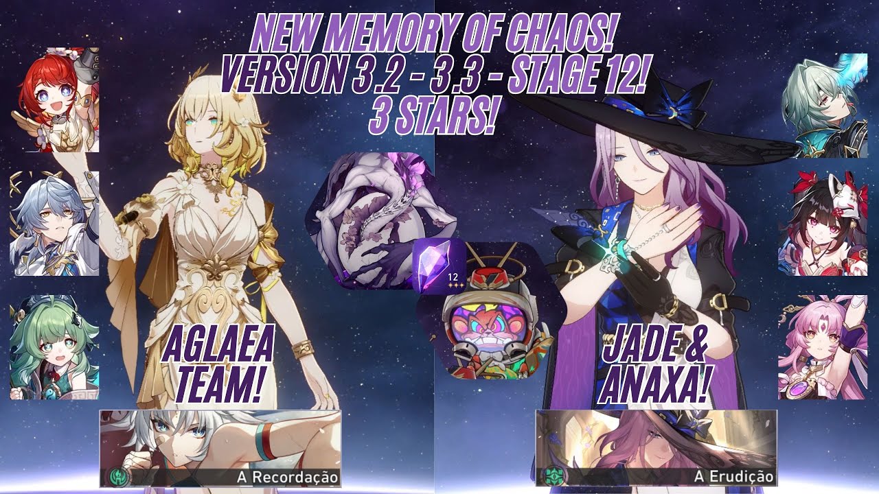 MoC 12! Version 3.2/3.3 - Aglaea Team and Jade & Anaxa - 3 STARS - Honkai Star Rail!