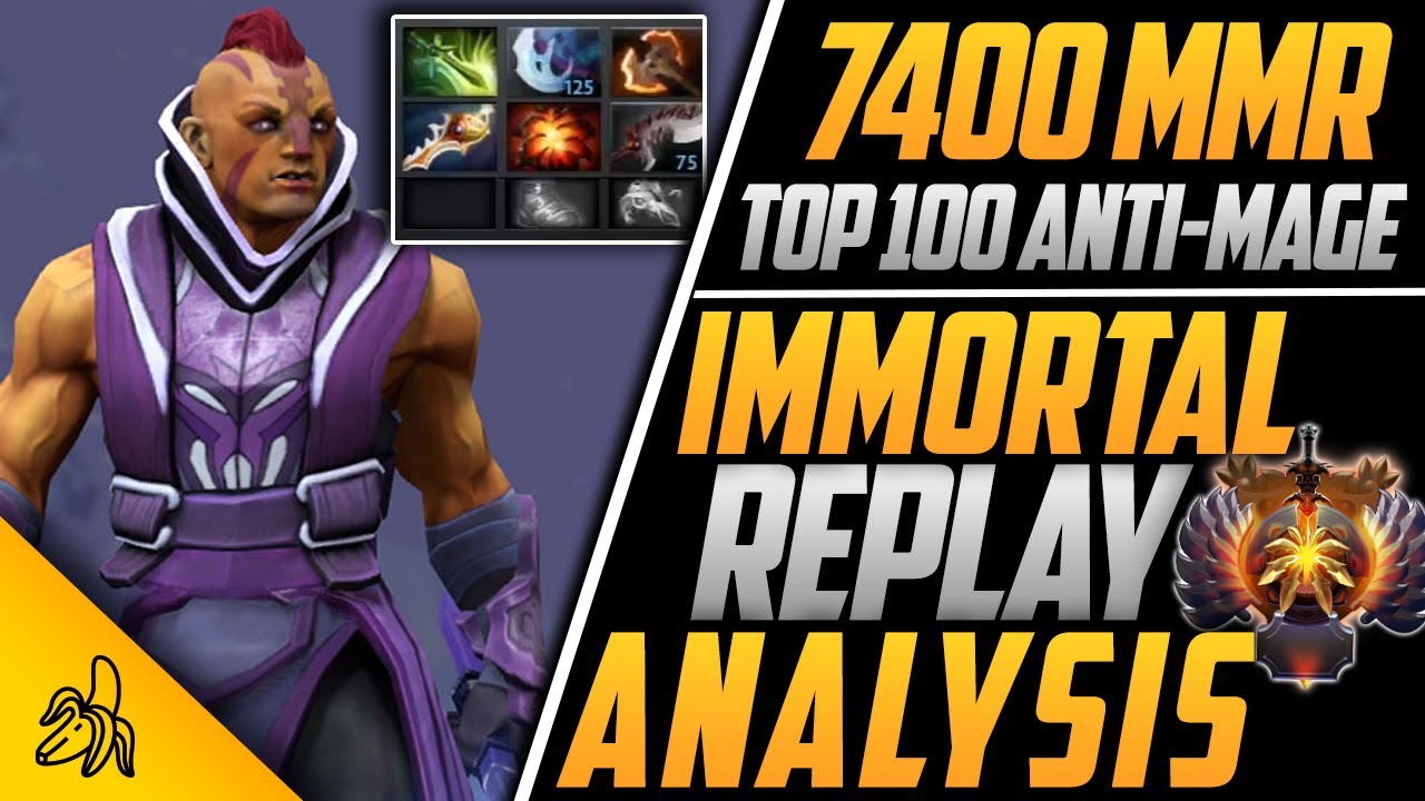 7.4k Top Immortal Anti-Mage |  BSJ Dota 2 Replay Analysis v7.26c | High MMR Ranked Gameplay