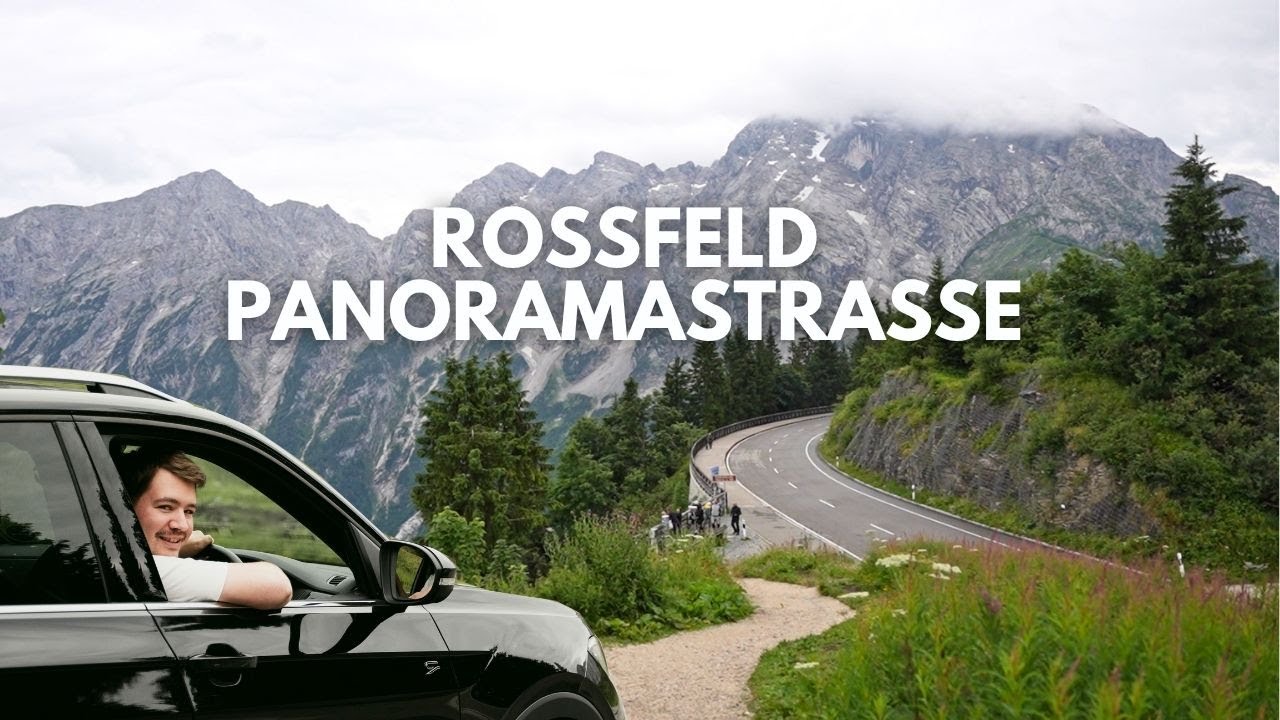 Fahrt &uuml;ber die sch&ouml;ne Rossfeld Panoramastra&szlig;e in Bayern, Berchtesgaden