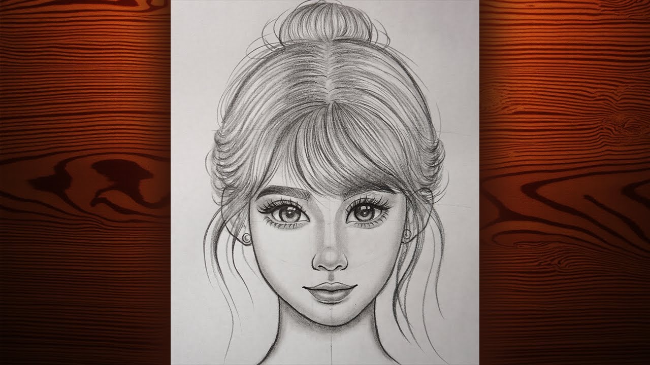 How to draw a girl step by step / Pencil Sketch drawing