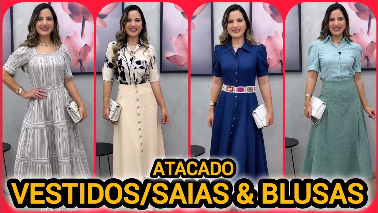 VESTIDOS/SAIAS & BLUSAS 🇧🇷 PROVADOR FASHION COM ADRIANA NOBREGA 🌹✨✅#vestidos #atacado #moda 
