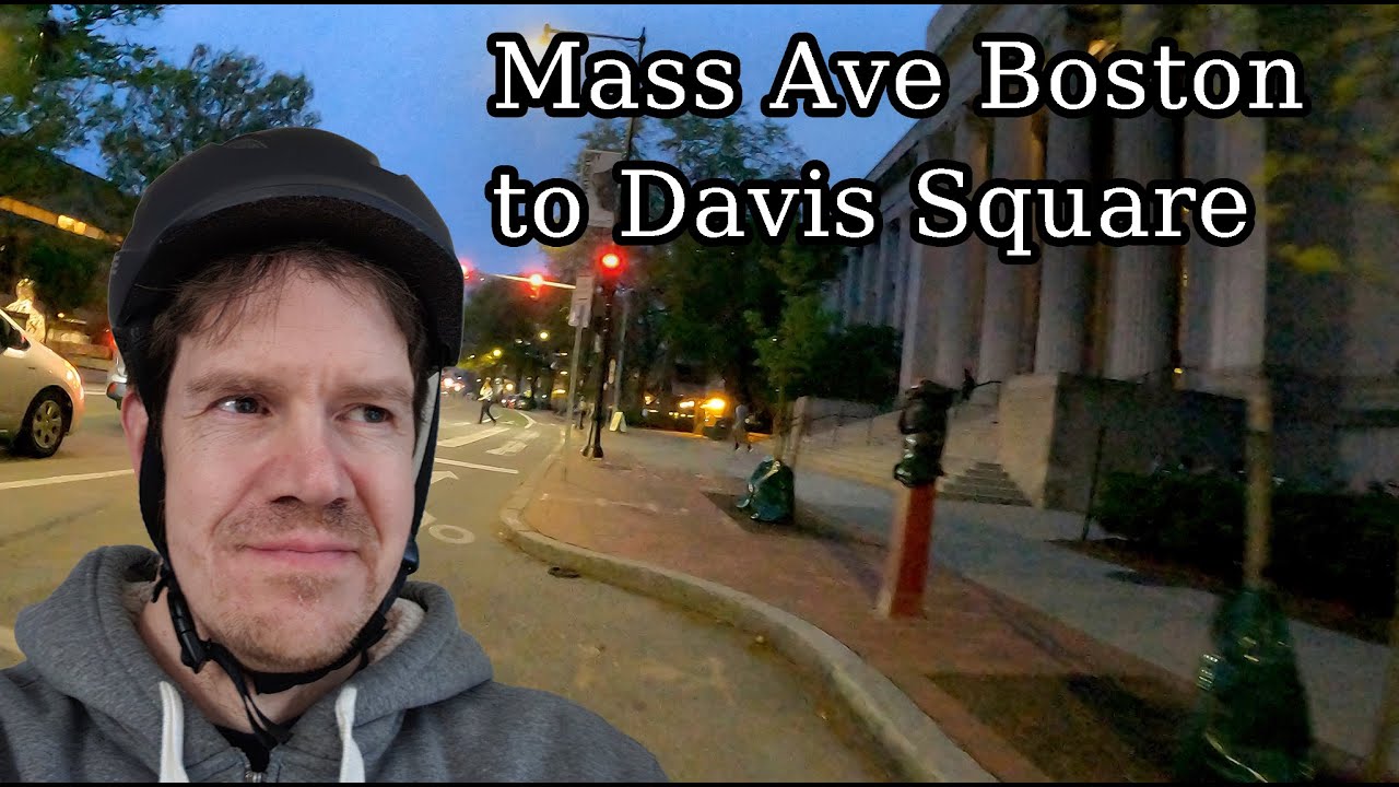 Bicycling Across Boston and Cambridge. Mass Ave BSO to Davis Square. MIT, Harvard Square etc.