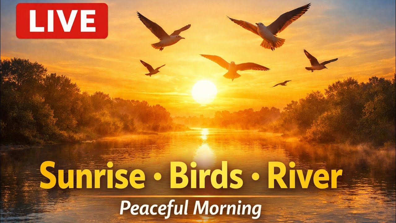 Sunrise • Birds • River | Peaceful Nature LIVE