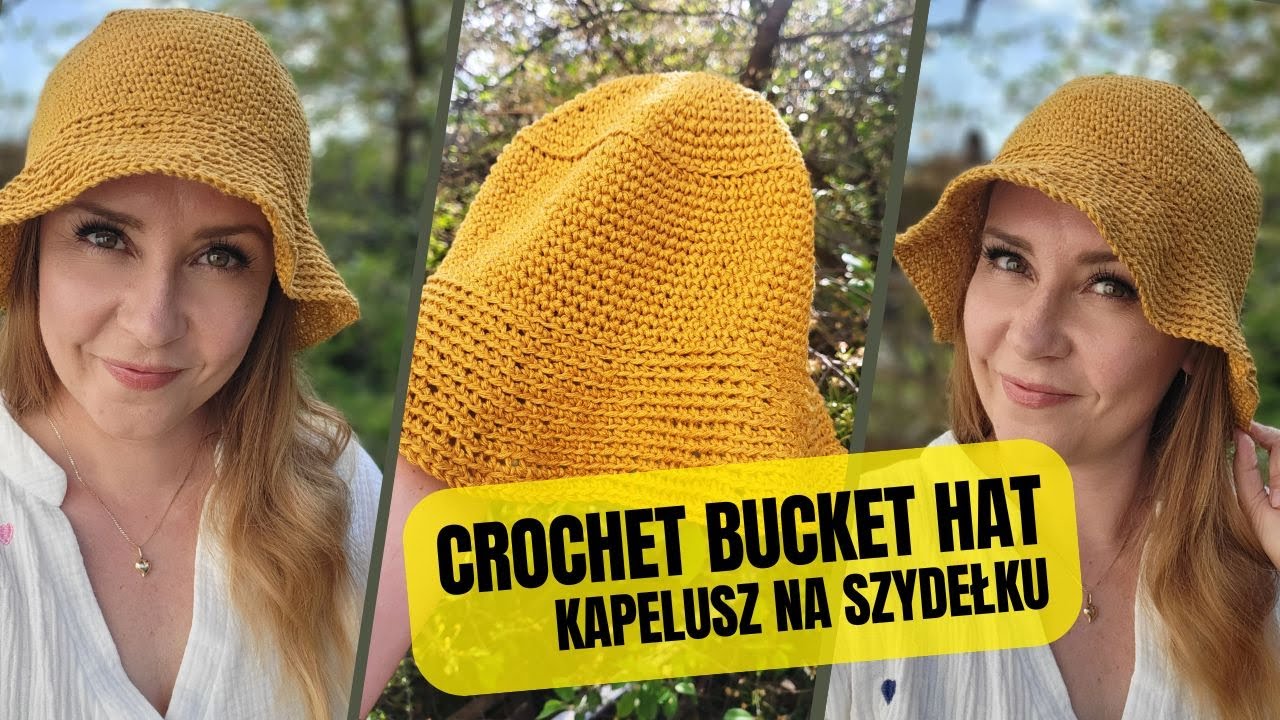 Kapelusz na lato na szydełku, crochet bucket hat free pattern