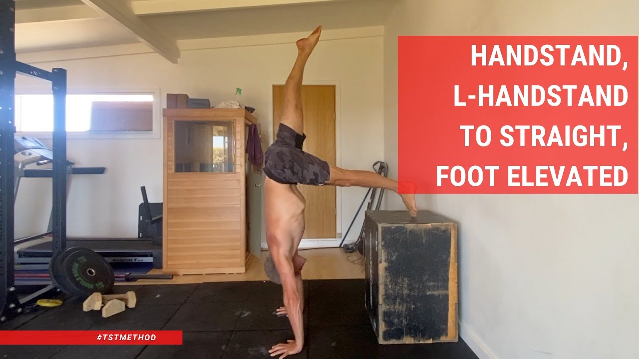 Handstand, L-Handstand to Straight, Foot Elevated