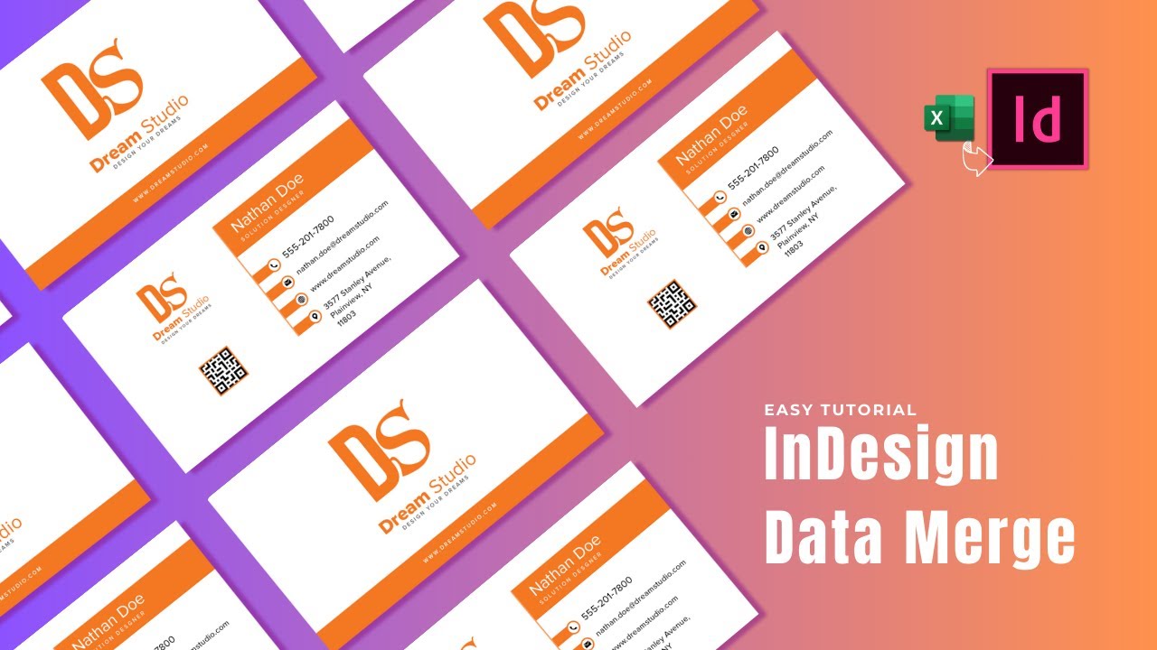 Automate Text with Adobe InDesign Data Merge l Business Card Design in Adobe InDesign l