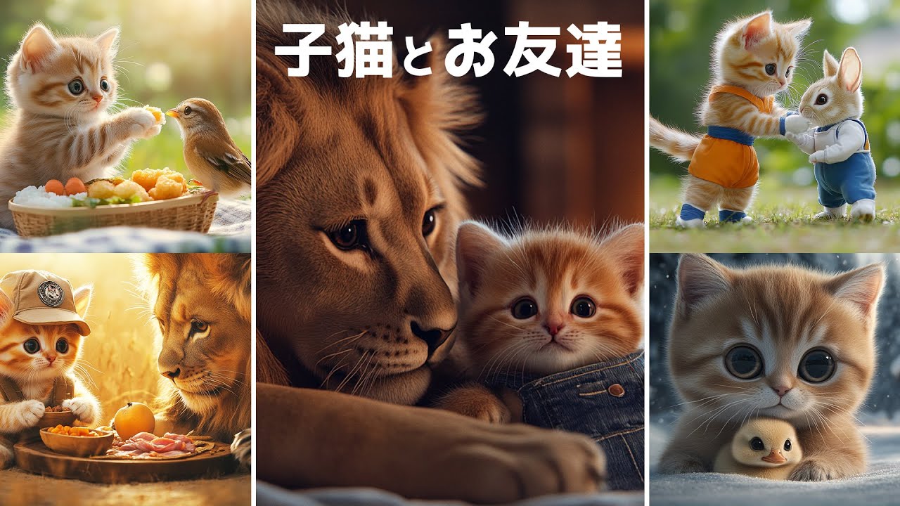 【AI猫】子猫とお友達 | Kittens and Friends