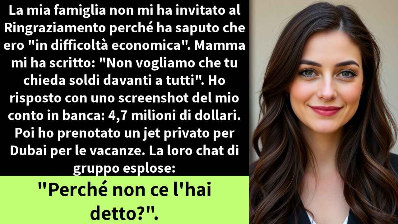 La mia famiglia non mi ha invitato al Ringraziamento perché ha saputo che ero
