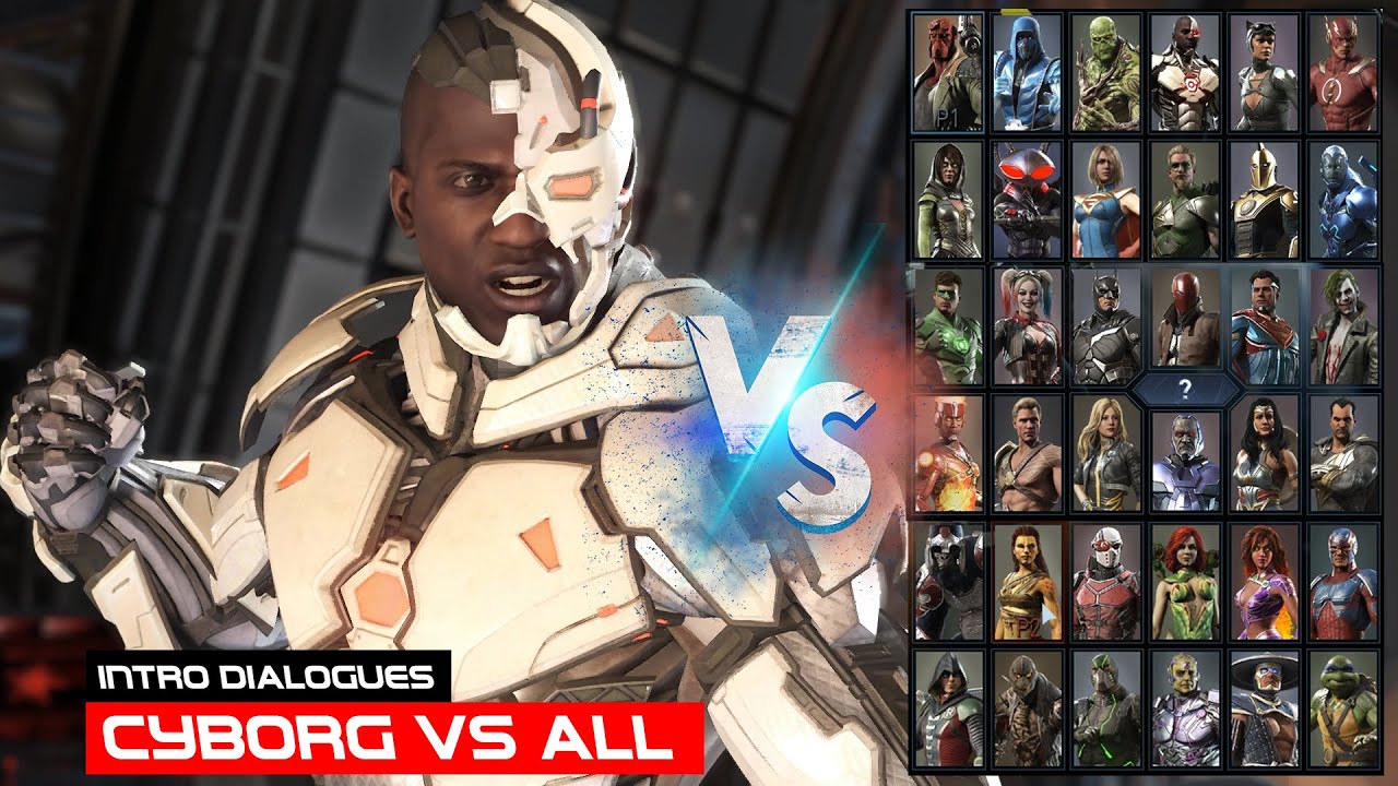 Cyborg Interacts with All Injustice-2 [Best Pre-Fight Dialogues]