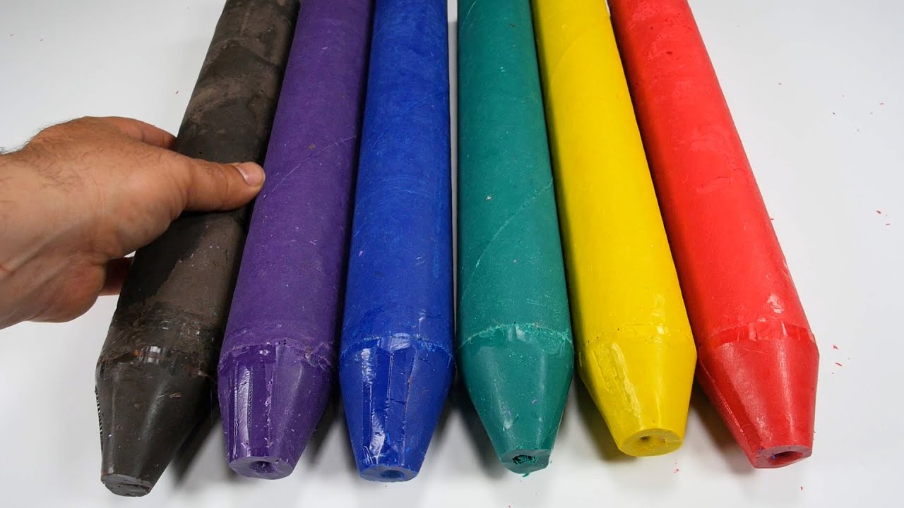 🖍 GIANT CRAYONS DIY How to Make Large Rainbow Crayon Set