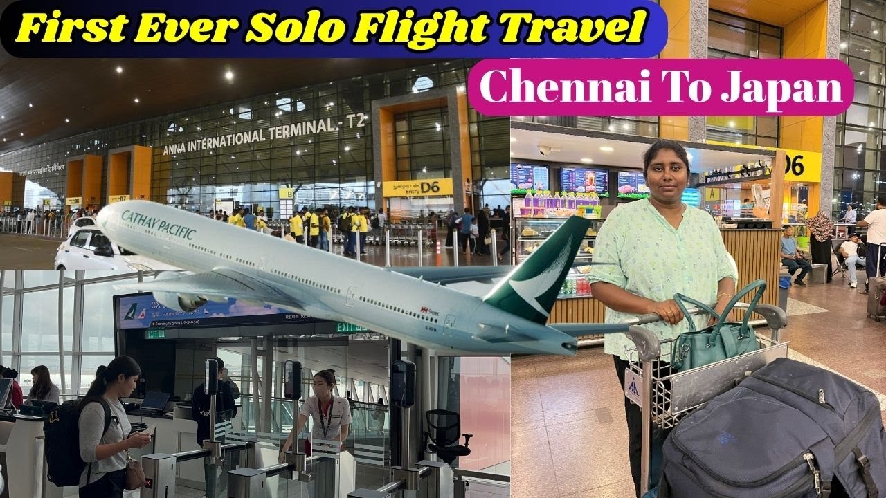 ✈️Japan Fukuoka Solo Flight Travel Experience | Economy Class😉 Cathay Pacific Airlines | #tamilvlog