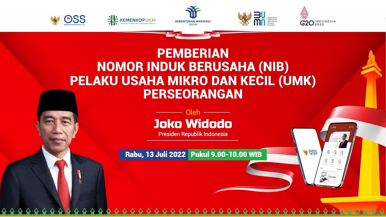 Pemberian Nomor Induk Berusaha (NIB) Pelaku Usaha Mikro dan Kecil (UMK) Perseorangan