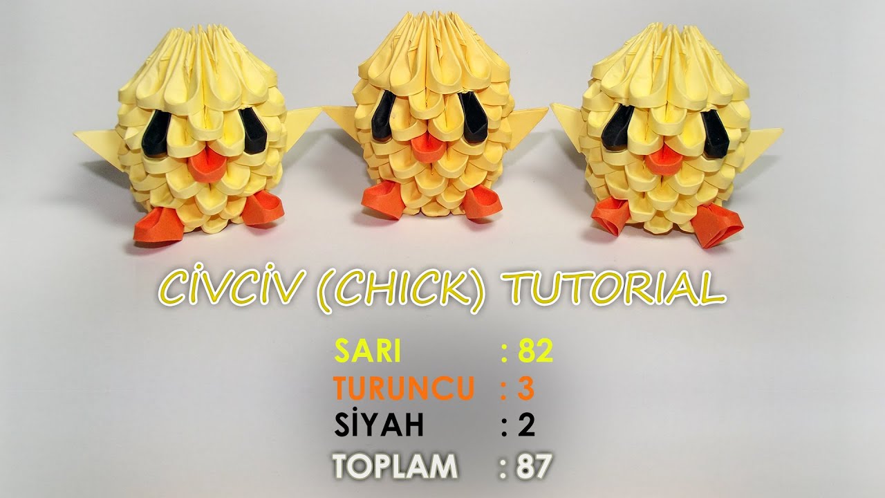 3D Origami Civciv Yapımı (Chick Tutorial)