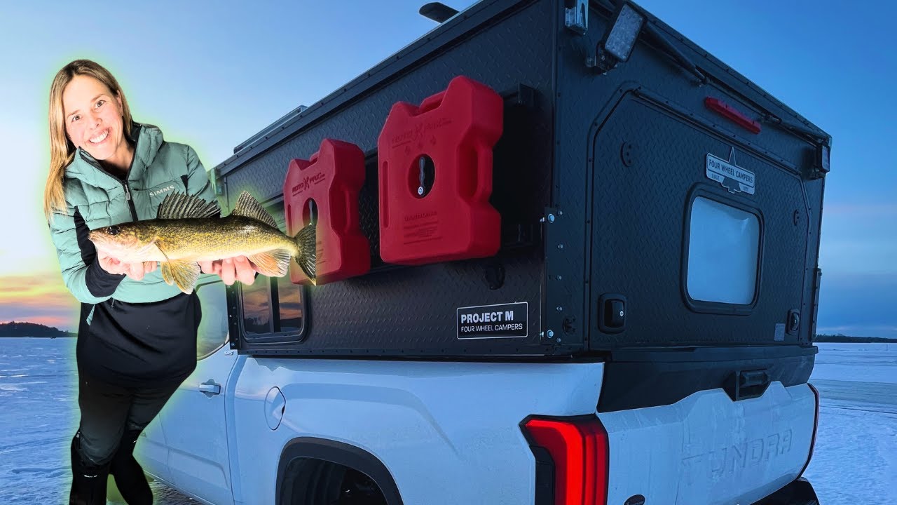 Truck Camping Meets Ice Fishing For Perch and Walleye on Lake of the Woods