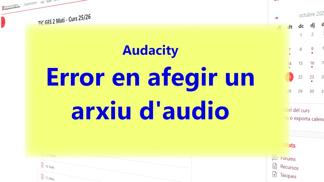 Error Audio a Audacity