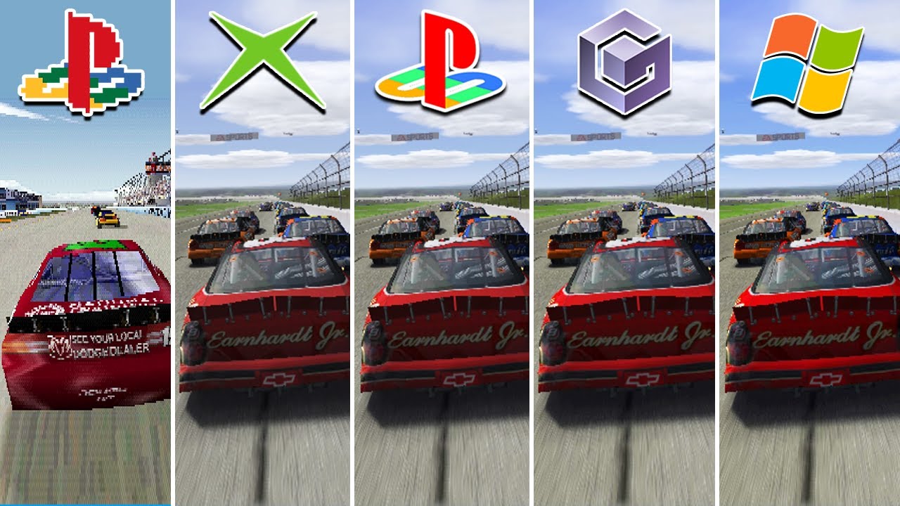 NASCAR Thunder (2003) PC vs PS1 vs PS2 vs Xbox vs GameCube (Which One is Better!)