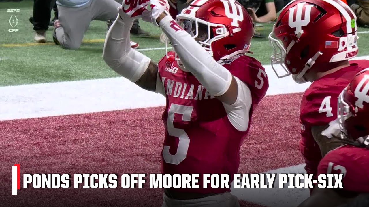 PICK-SIX TO START THE GAME 😮 Dante Moore&rsquo;s INT gets taken back by Indiana | ESPN College Football