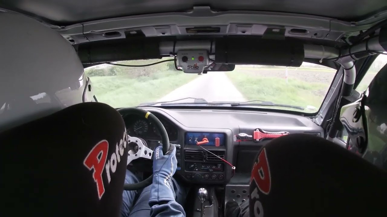 Rallye des Salines 2024. Caméra embarqué Clément Delamare Julien Aranda 106 N1 1er temps de classe