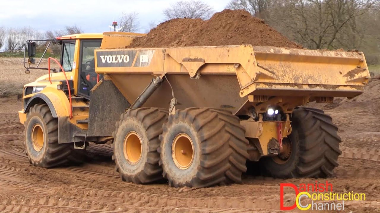 Volvo A30G Dumpers With 1 Meter Wide LGP Tires Moving Dirt