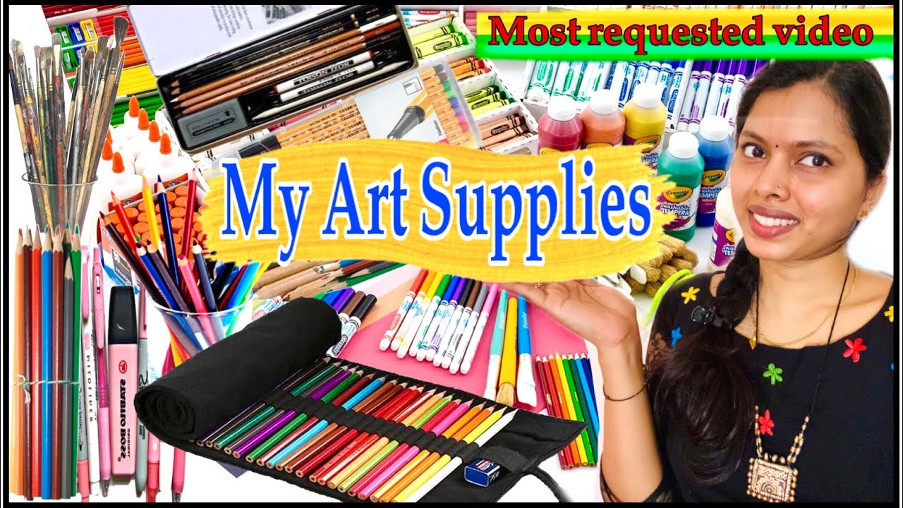 My Art Supplies | basic art supplies | introducing my art supplies ഒരുപാട് പേര് ആവശ്യപ്പെട്ട വീഡിയോ