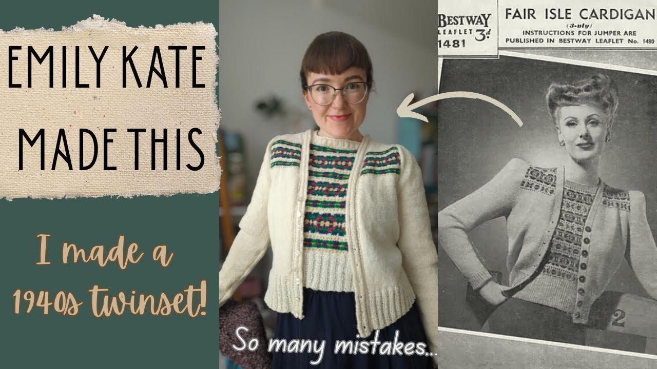 Knitting the 1940s Twin Set: The Cardigan That Fought Back! | Vintage Project Diary 🧶
