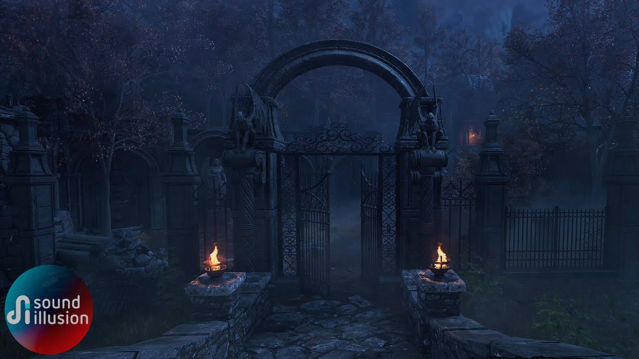 Haunted Cemetery Gates | Halloween Horror Ambience